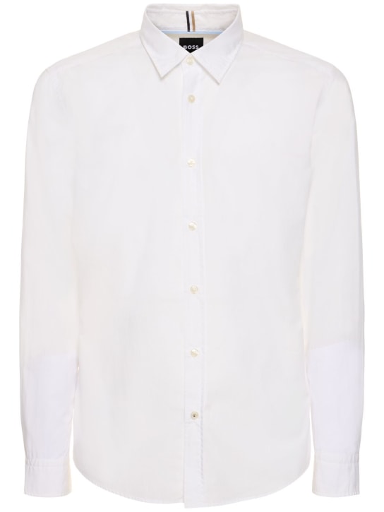 Boss: S-Roan Kent cotton shirt - Beyaz - men_0 | Luisa Via Roma