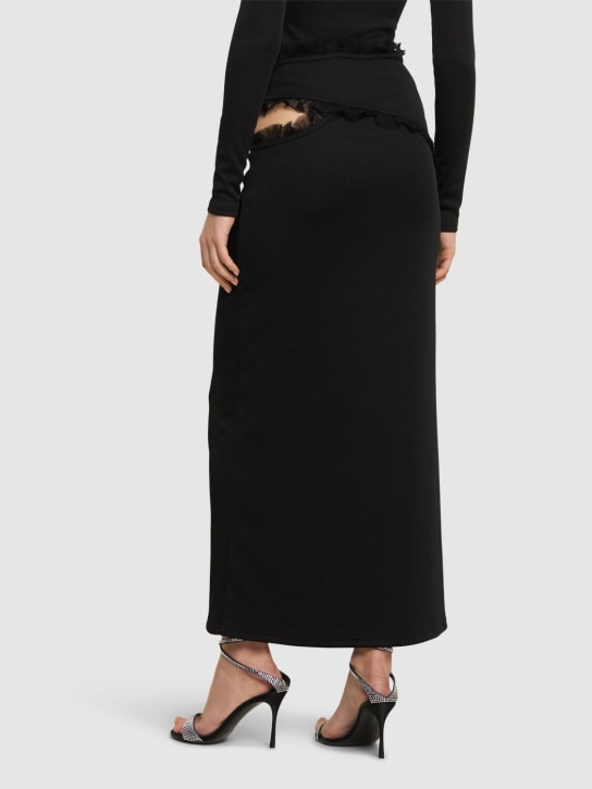 Christopher Esber: Carina cutout long skirt w/tulle details - Black - women_2 | Luisa Via Roma