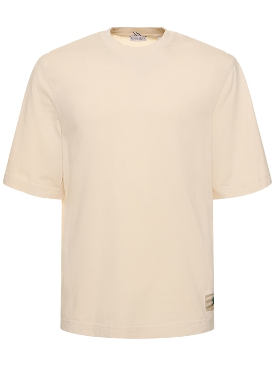 Burberry: T-shirt en jersey de coton à logo - Soap - men_0 | Luisa Via Roma