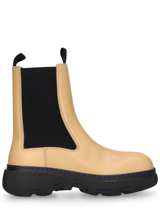 Burberry: LF Creeper leather Chelsea boots - Butter - women_0 | Luisa Via Roma