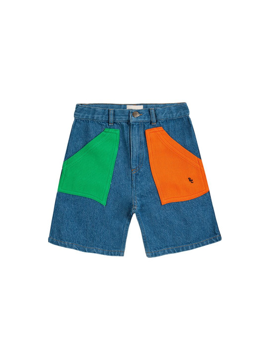 Bobo Choses: Denim Bermuda shorts - Blue/Multi - kids-boys_0 | Luisa Via Roma