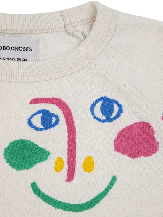 Bobo Choses: Printed organic cotton sweatshirt - White/Multi - kids-girls_1 | Luisa Via Roma