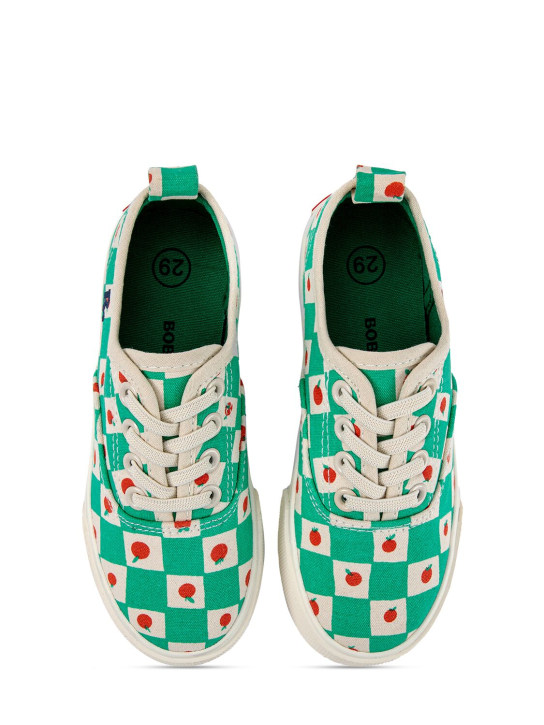 Bobo Choses: Printed organic cotton lace-up sneakers - Multicolor - kids-girls_1 | Luisa Via Roma