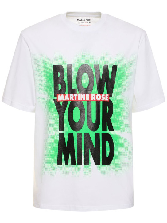 Martine Rose: Blow Your Mind 코튼 저지 티셔츠 - 화이트 - men_0 | Luisa Via Roma