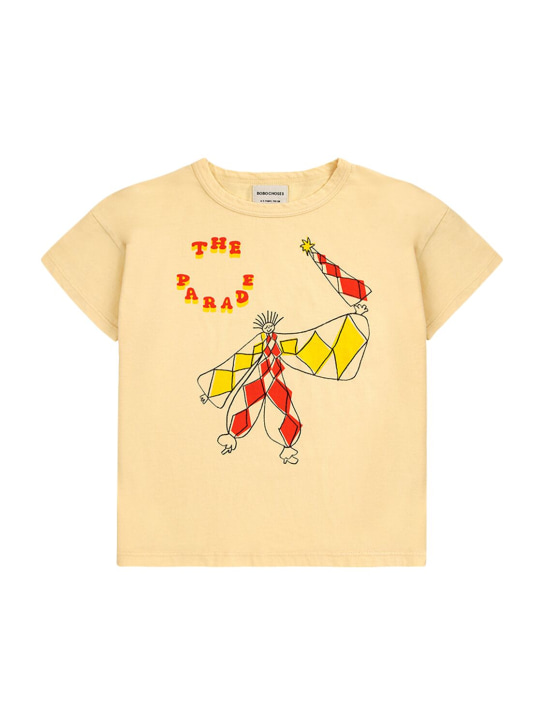 Bobo Choses: T-shirt en coton biologique imprimé - Jaune Clair - kids-girls_0 | Luisa Via Roma