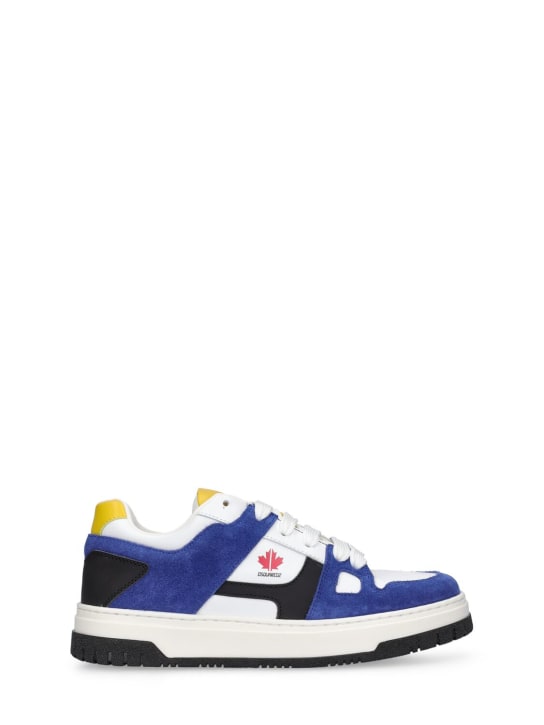 Dsquared2: Sneakers de techno y piel con cordones - Amarillo/Azul - kids-girls_0 | Luisa Via Roma