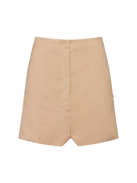 Sportmax: Shorts aus Wollmischung „Adorato“ - Dunkel Beige - women_0 | Luisa Via Roma