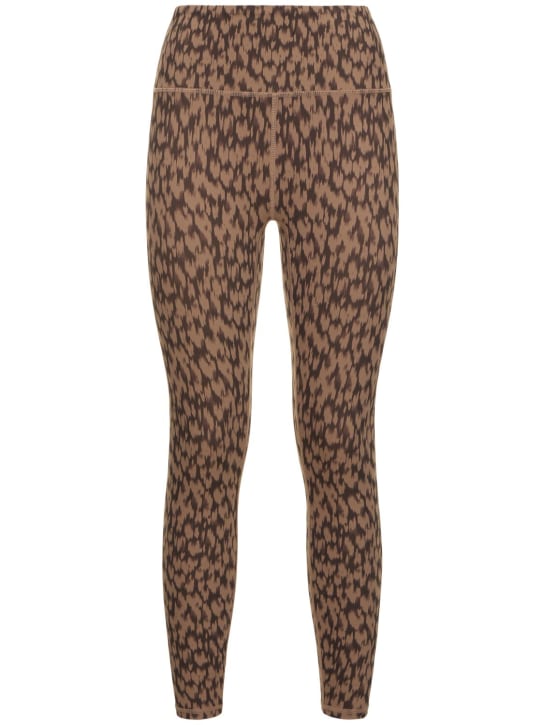 Varley: Form printed high rise leggings - Brown/Khaki - women_0 | Luisa Via Roma