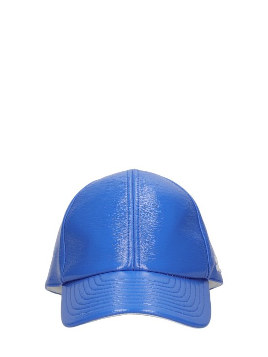 Courreges: Reedition vinyl baseball cap - Blue - women_0 | Luisa Via Roma