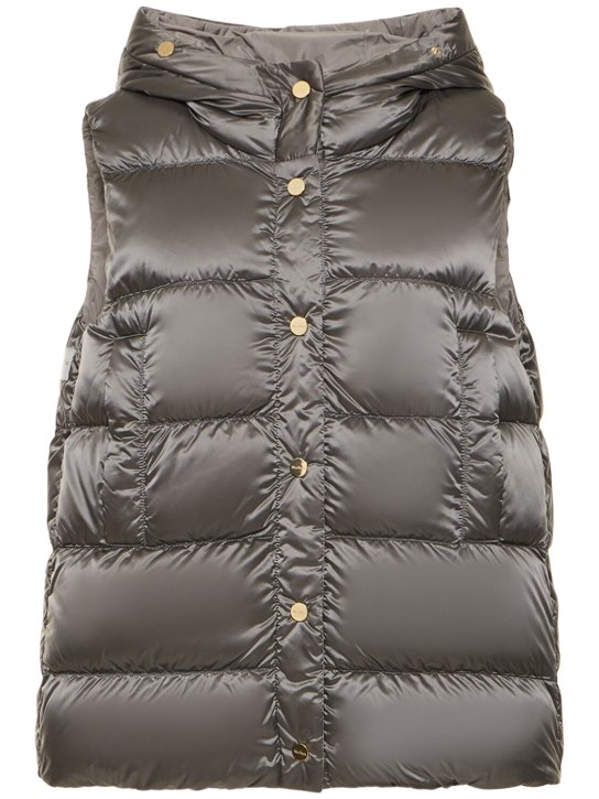 Max Mara: Josft quilted reversible hooded vest - Grey - women_0 | Luisa Via Roma