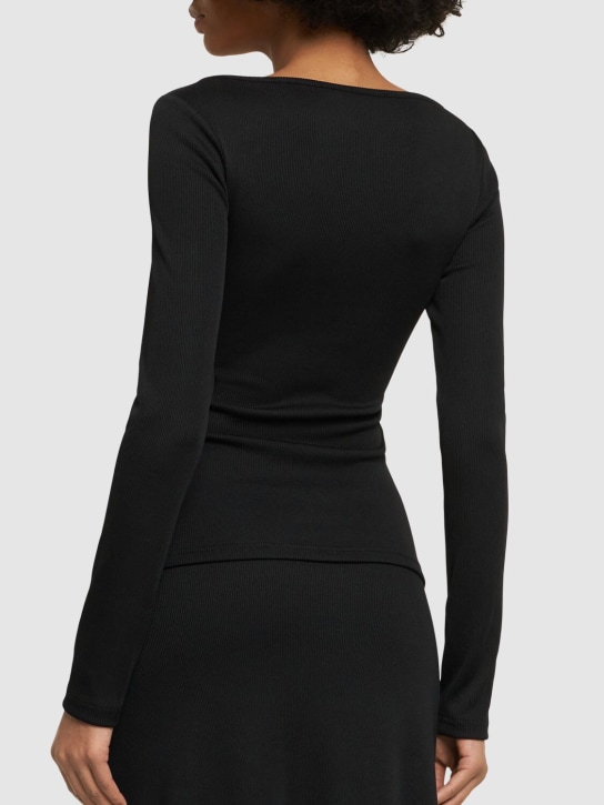 Christopher Esber: Crop top Callisto con cutout e scollo a V - women_2 | Luisa Via Roma