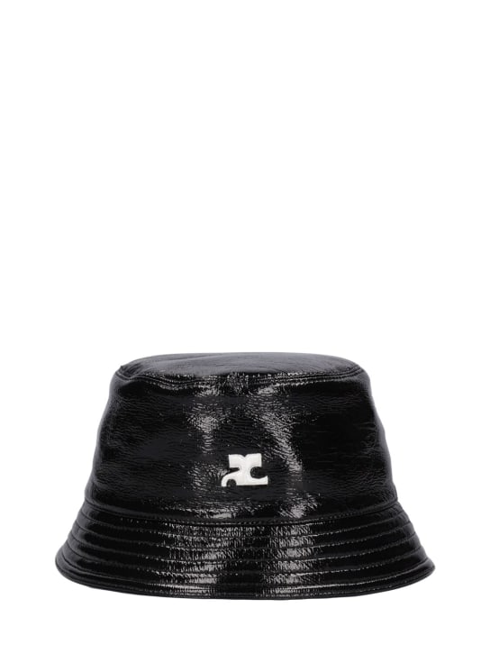 Courreges: Signature vinyl bucket hat - Black - women_0 | Luisa Via Roma