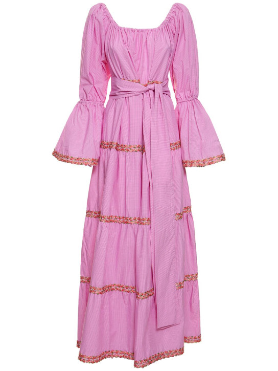 Flora Sardalos: Langes Kleid aus Baumwolle - Rosa - women_0 | Luisa Via Roma