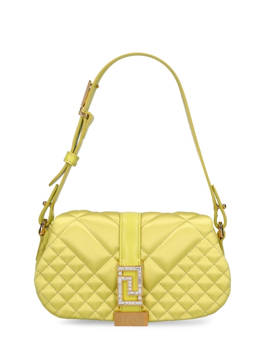 Versace: Mini Greca Goddess padded shoulder bag - Yellow - women_0 | Luisa Via Roma