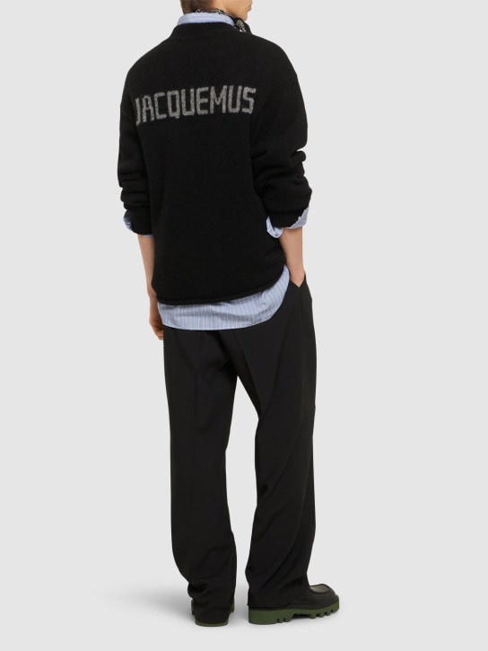 Jacquemus: Suéter de alpaca - Negro - men_1 | Luisa Via Roma