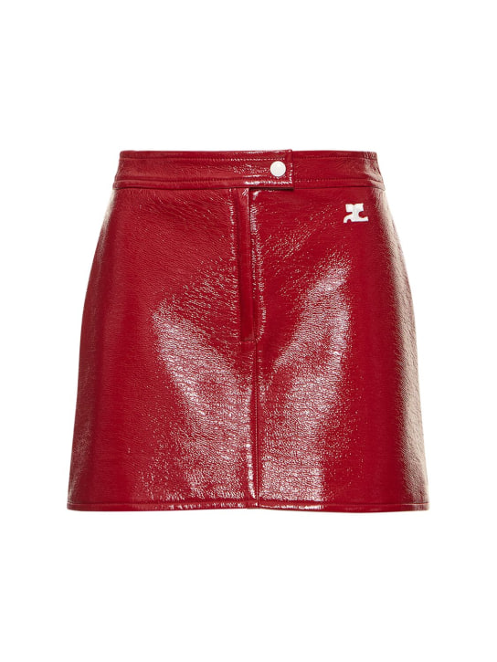 Courreges: Vinyl mini skirt - Kırmızı - women_0 | Luisa Via Roma