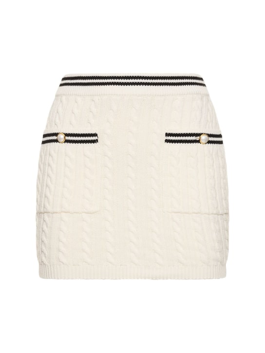 Alessandra Rich: Cotton blend knit mini skirt - White - women_0 | Luisa Via Roma