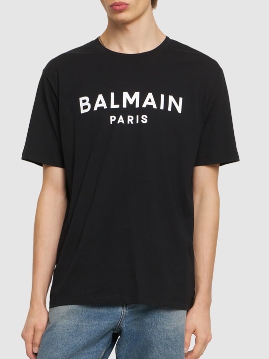 Balmain: Printed cotton t-shirt - men_2 | Luisa Via Roma