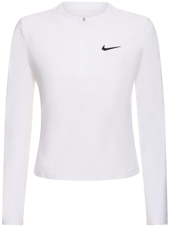 Nike: Dri-Fit long sleeve top - White - women_0 | Luisa Via Roma