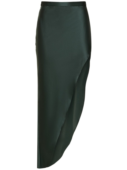 Fleur Du Mal: High slit stretch midi skirt - Green - women_0 | Luisa Via Roma
