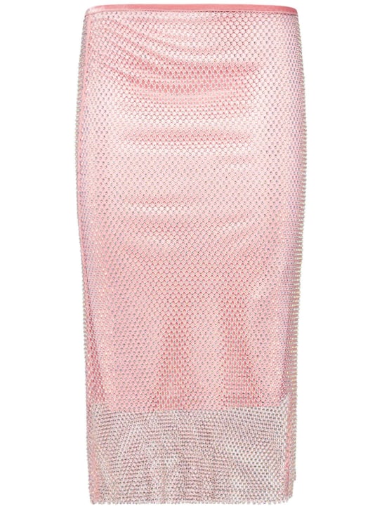 Sportmax: Zinnia embellished mesh midi skirt - Pembe - women_0 | Luisa Via Roma