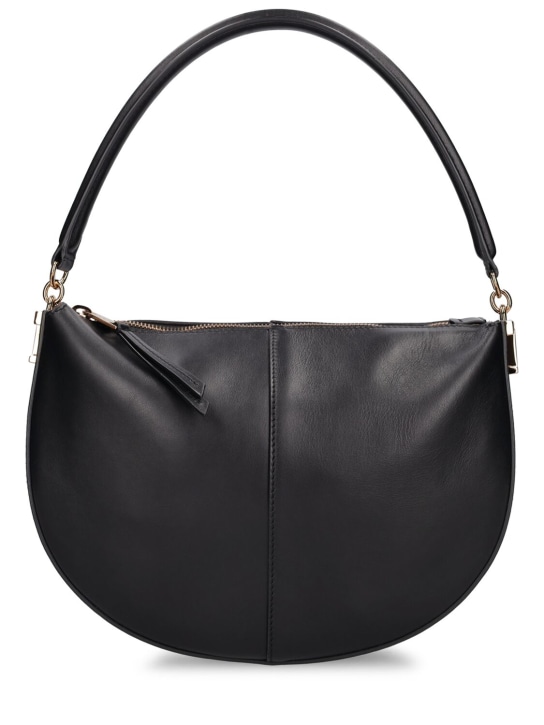 Tod's: Small TST Hobo zip leather bag - Black - women_0 | Luisa Via Roma
