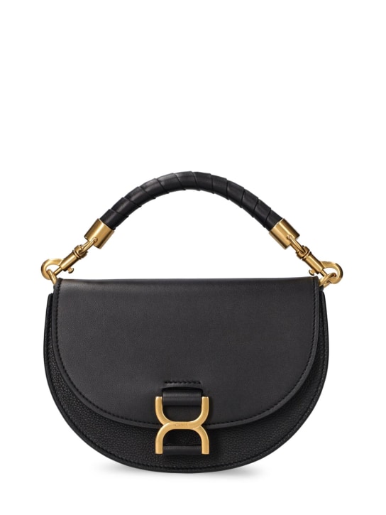 Chloé: Marcie leather top handle bag - Black - women_0 | Luisa Via Roma