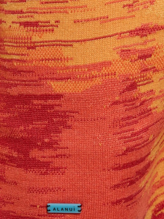 Alanui: Cardigan Kerala in maglia di lana e seta - Arancione - men_1 | Luisa Via Roma