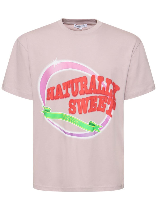 JW Anderson: T-shirt en jersey de coton Naturally Sweet - Violet - men_0 | Luisa Via Roma
