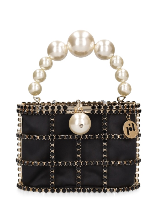 Rosantica: Holli shiny pearl top handle bag - Siyah - women_0 | Luisa Via Roma