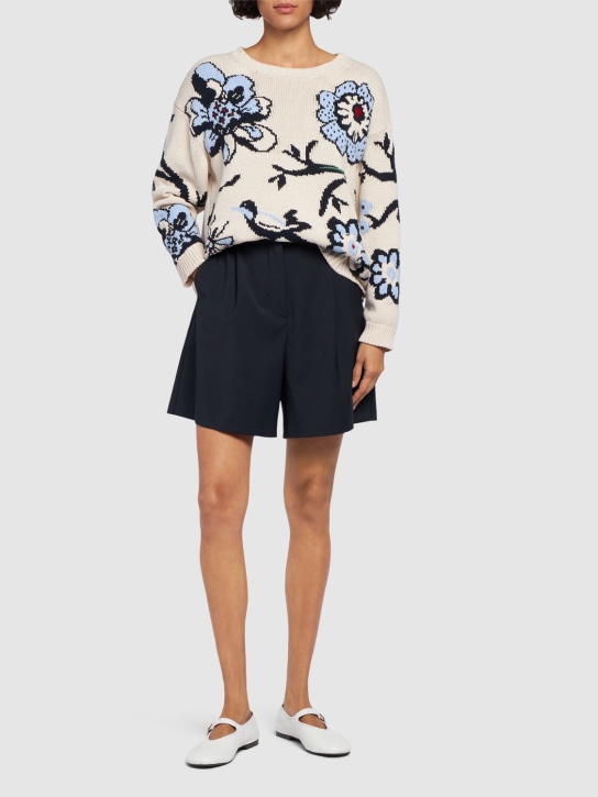 Weekend Max Mara: Dolmen embroidered cotton blend sweater - women_1 | Luisa Via Roma