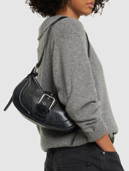 Osoi: Hobo Brocle leather shoulder bag - Catena Black - women_1 | Luisa Via Roma