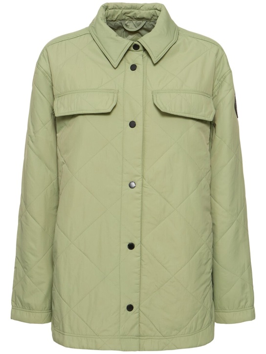 Canada Goose: Albany quilted tech shirt jacket - Green - women_0 | Luisa Via Roma