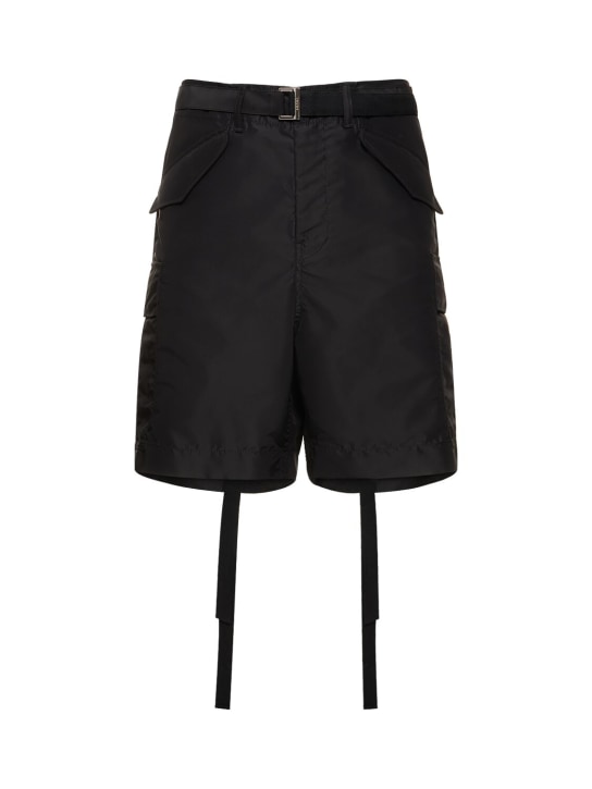 Sacai: Nylon twill shorts - Black - men_0 | Luisa Via Roma