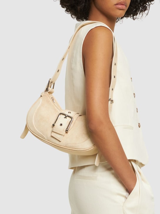 Osoi: Hobo Brocle leather shoulder bag - Vintage White - women_1 | Luisa Via Roma