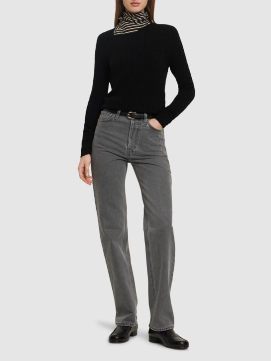 Toteme: Classic cotton denim jeans - Grey - women_1 | Luisa Via Roma