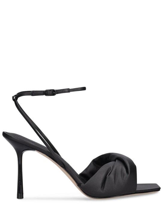 Studio Amelia: 90mm Twist leather sandals - Black - women_0 | Luisa Via Roma
