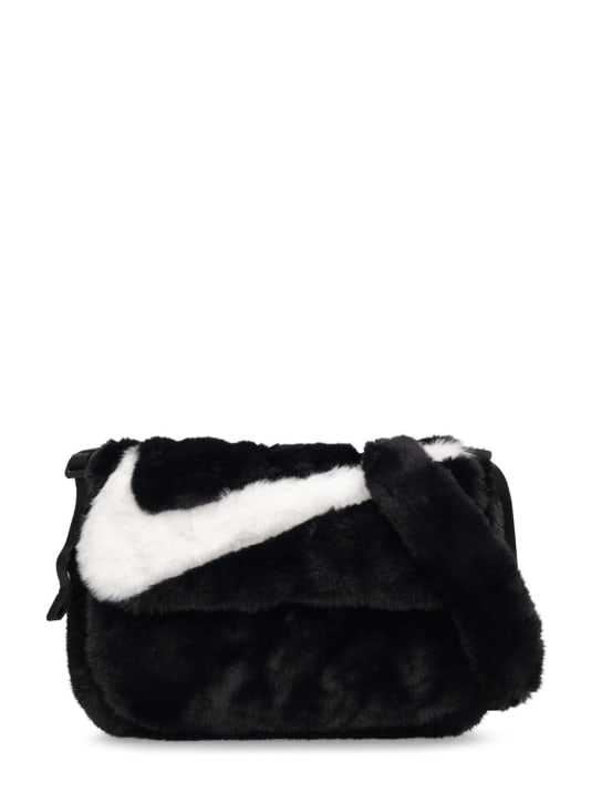 Nike: Futura 365 faux fur crossbody bag - Black/Black/Whi - men_0 | Luisa Via Roma