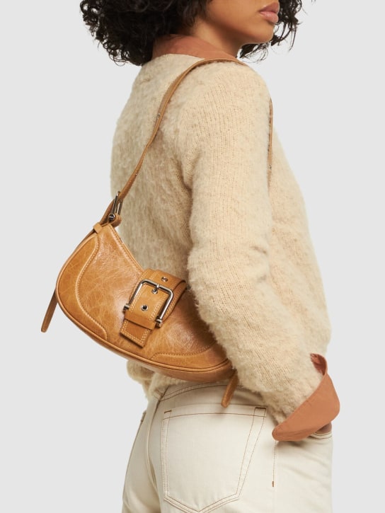 Osoi: Hobo Brocle leather shoulder bag - Peanut Brown - women_1 | Luisa Via Roma