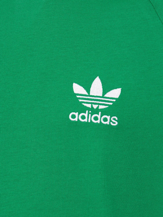 adidas Originals: 3 스트라이프 코튼 티셔츠 - 그린/화이트 - men_1 | Luisa Via Roma