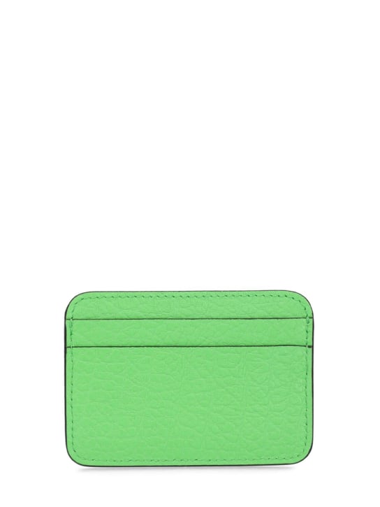 Acne Studios: Aroundy leather card holder - Green - men_1 | Luisa Via Roma