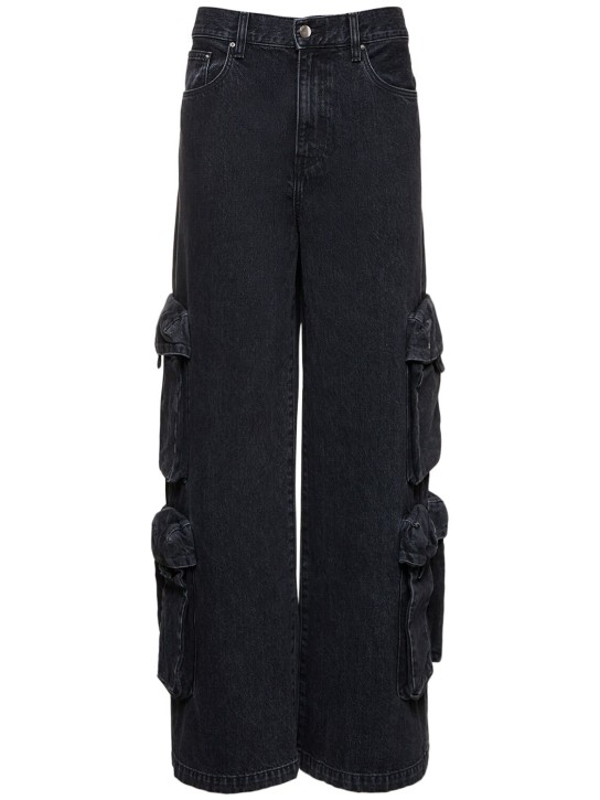 Amiri: Jeans cargo de denim de algodón - Negro - women_0 | Luisa Via Roma