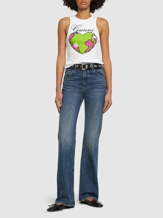 GANNI: Graphic Heart cotton blend tank top - women_1 | Luisa Via Roma