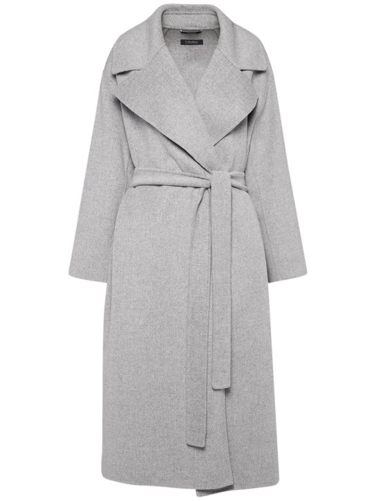 'S Max Mara: Olanda wool belted coat - Gri - women_0 | Luisa Via Roma