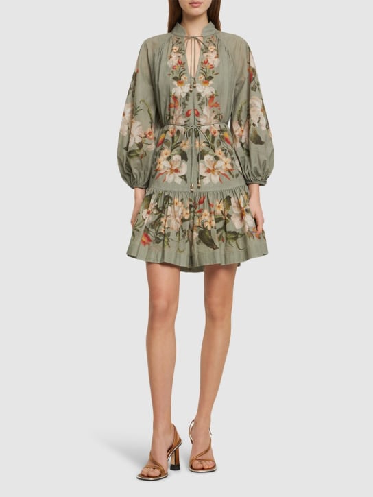 Zimmermann: Lexi billow cotton mini dress - Multicolor - women_1 | Luisa Via Roma