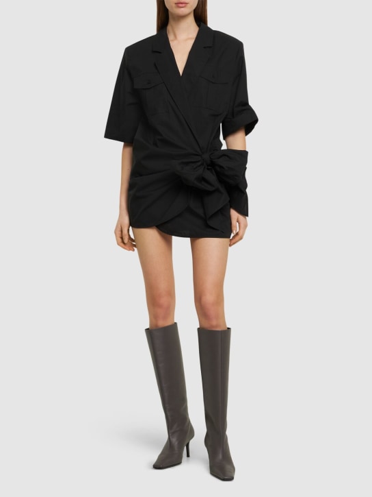 MSGM: Cotton poplin mini dress - Black - women_1 | Luisa Via Roma