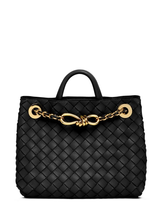 Bottega Veneta: Small Andiamo leather bag with chain - Siyah - women_0 | Luisa Via Roma
