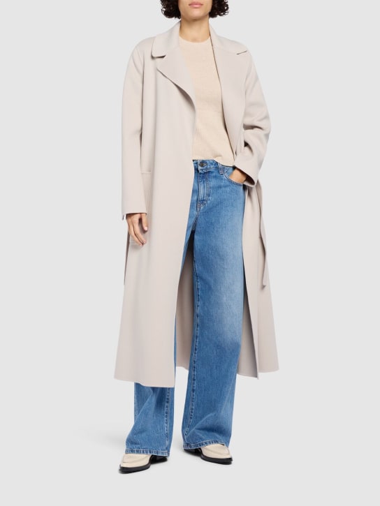 'S Max Mara: Langer Mantel aus Wolle mit Gürtel „Paolore“ - Beige - women_1 | Luisa Via Roma
