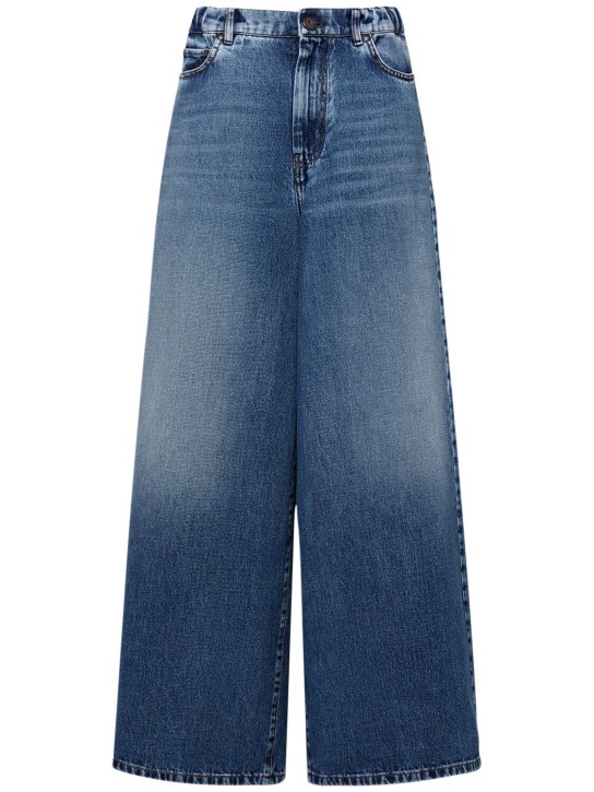Weekend Max Mara: Abitata high rise denim wide jeans - Blue - women_0 | Luisa Via Roma