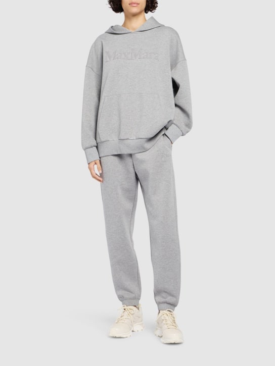 'S Max Mara: Sapore jersey logo hoodie - Grey - women_1 | Luisa Via Roma